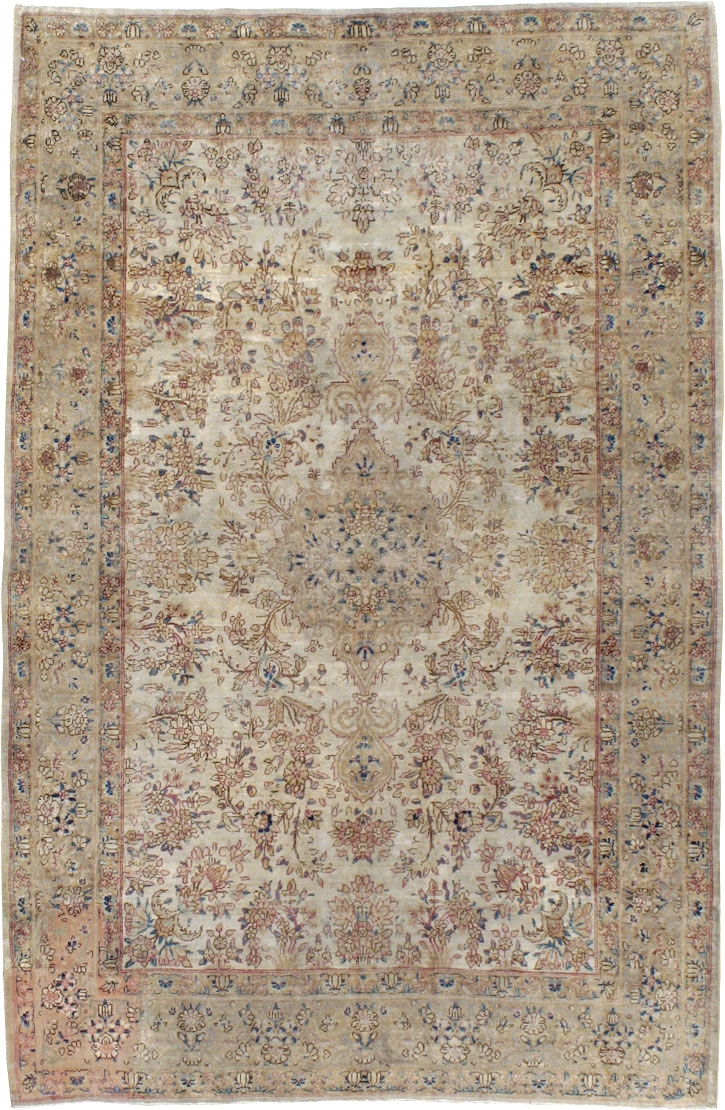 Vintage Persian Lavar Kerman Carpet, No.11442 - Staging