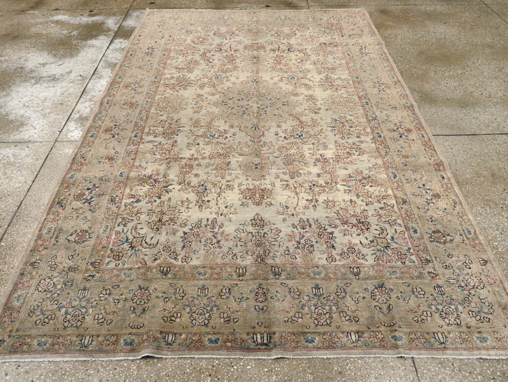 Vintage Persian Lavar Kerman Carpet, No.11442 - Staging