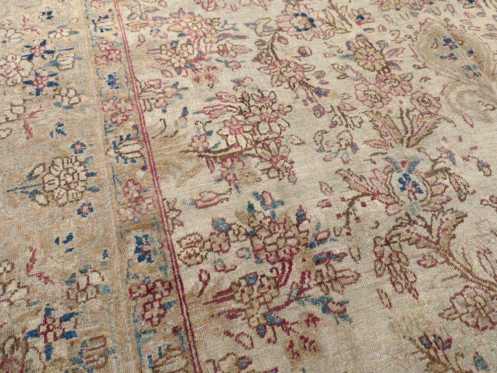 Vintage Persian Lavar Kerman Carpet, No.11442 - Staging