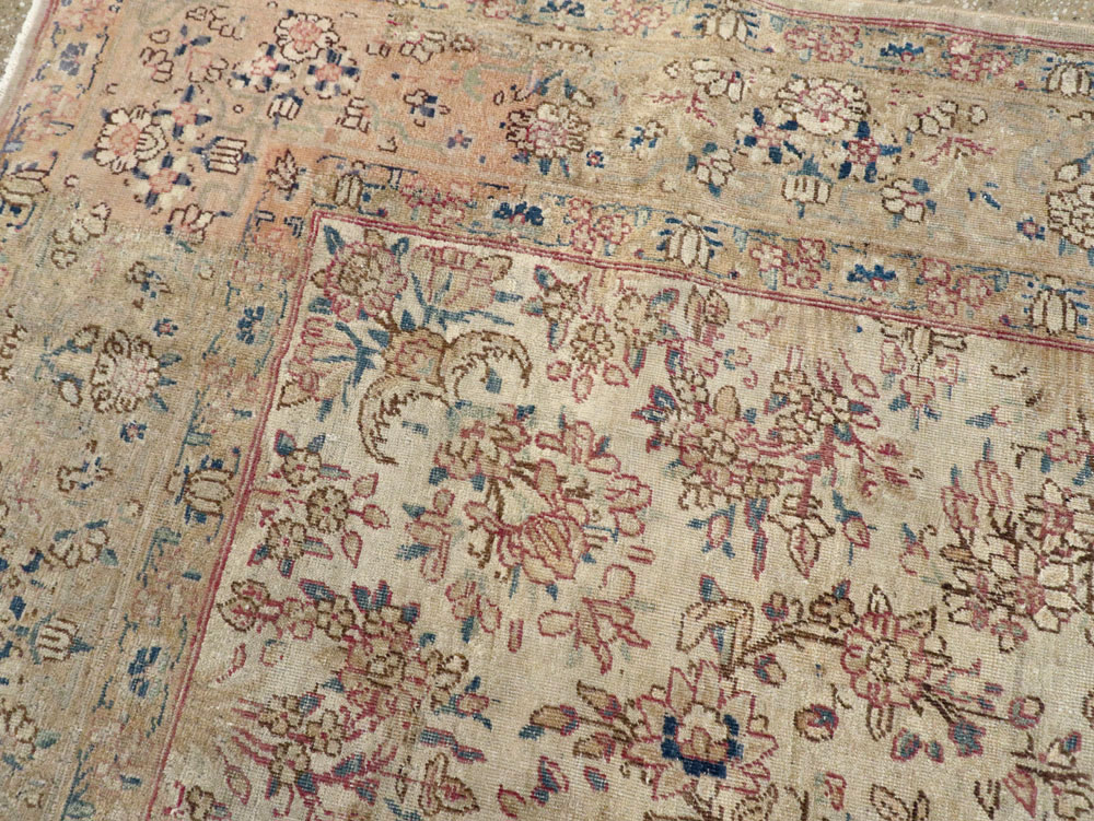 Vintage Persian Lavar Kerman Carpet, No.11442 - Staging