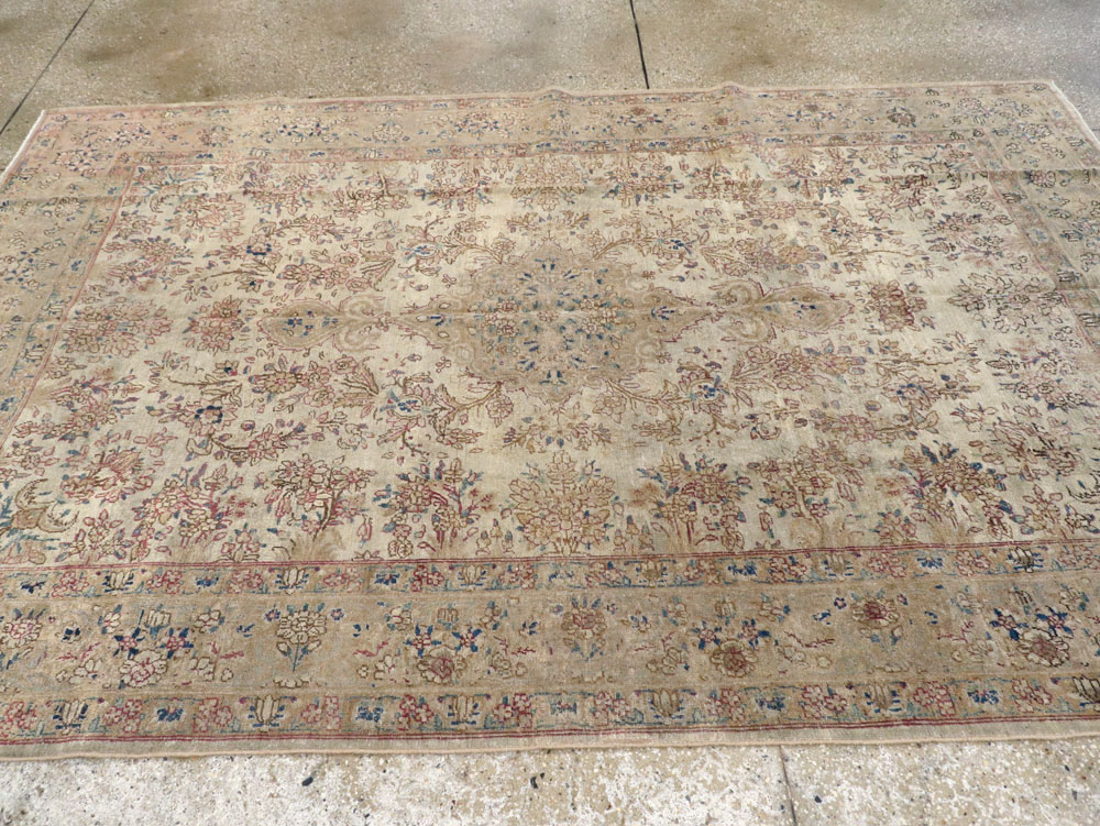 Vintage Persian Lavar Kerman Carpet, No.11442 - Staging