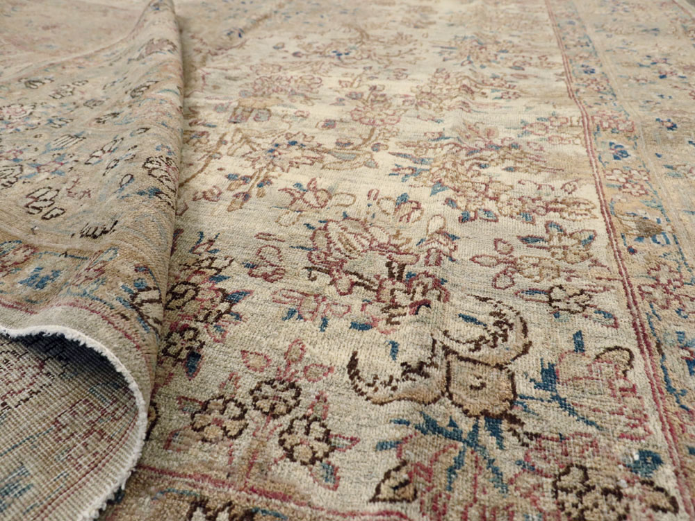 Vintage Persian Lavar Kerman Carpet, No.11442 - Staging