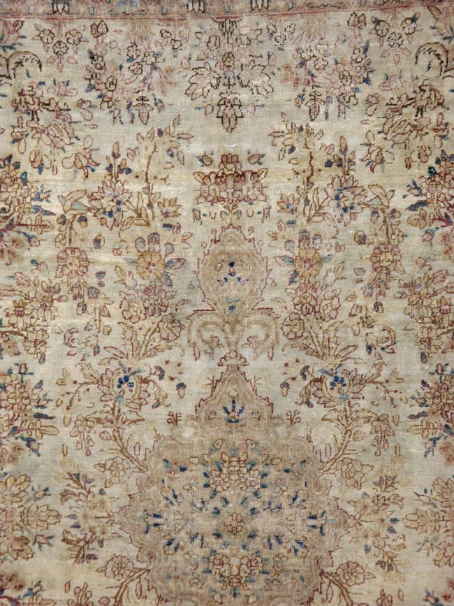 Vintage Persian Lavar Kerman Carpet, No.11442 - Staging