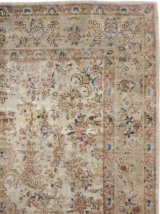 Vintage Persian Lavar Kerman Carpet, No.11442 - Staging
