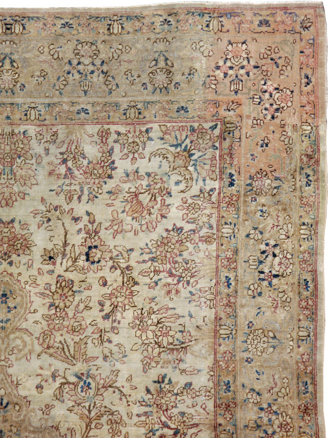 Vintage Persian Lavar Kerman Carpet, No.11442 - Staging