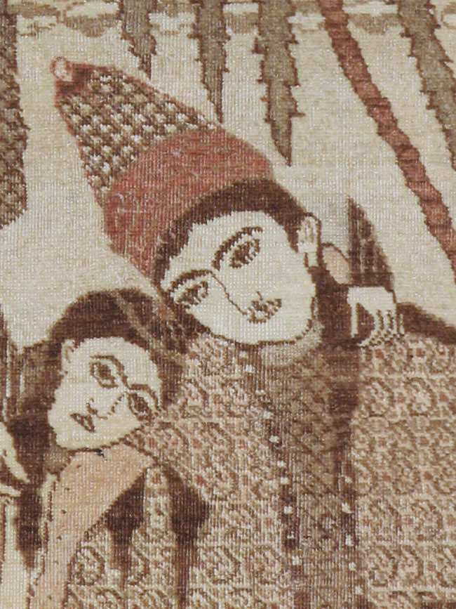 Antique Persian Tabriz Pictorial Rug (Pair: 1 of 2), No.11455 - Staging