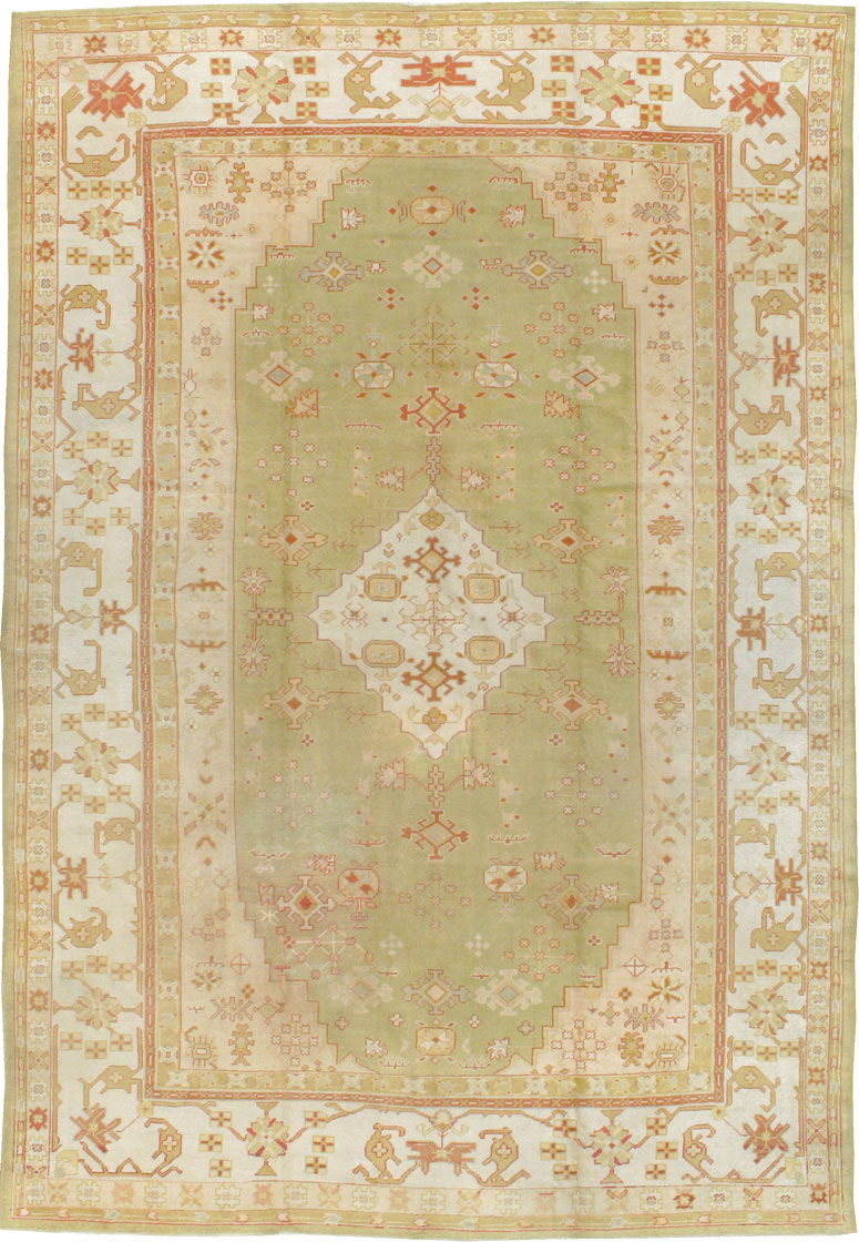 Antique Turkish Oushak Carpet, No.11485 - Staging