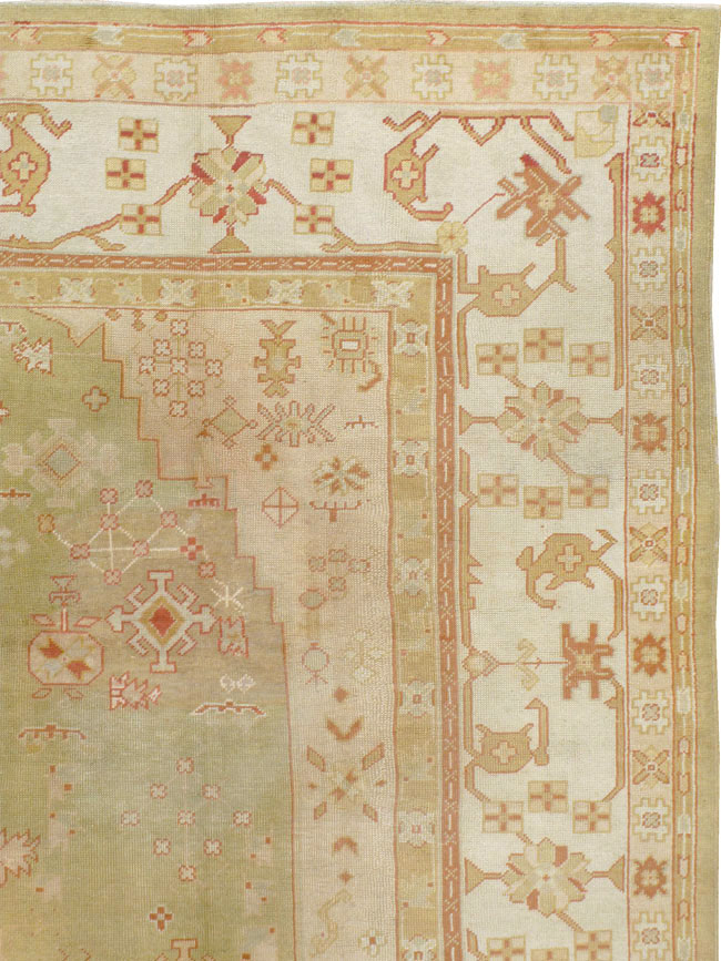Antique Turkish Oushak Carpet, No.11485 - Staging
