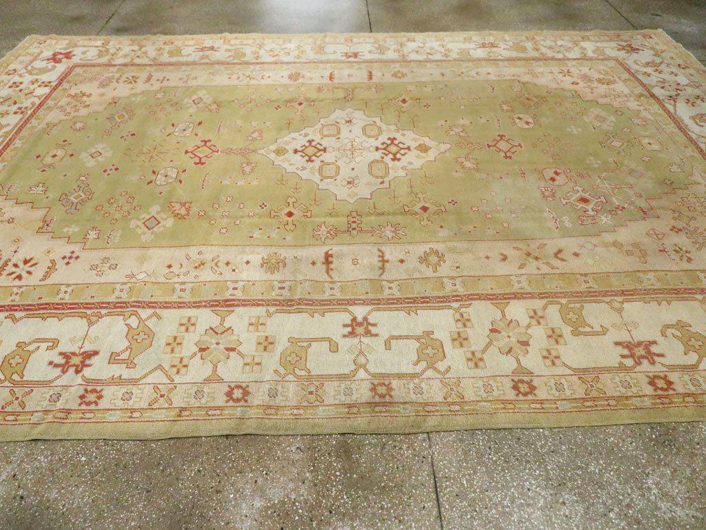 Antique Turkish Oushak Carpet, No.11485 - Staging