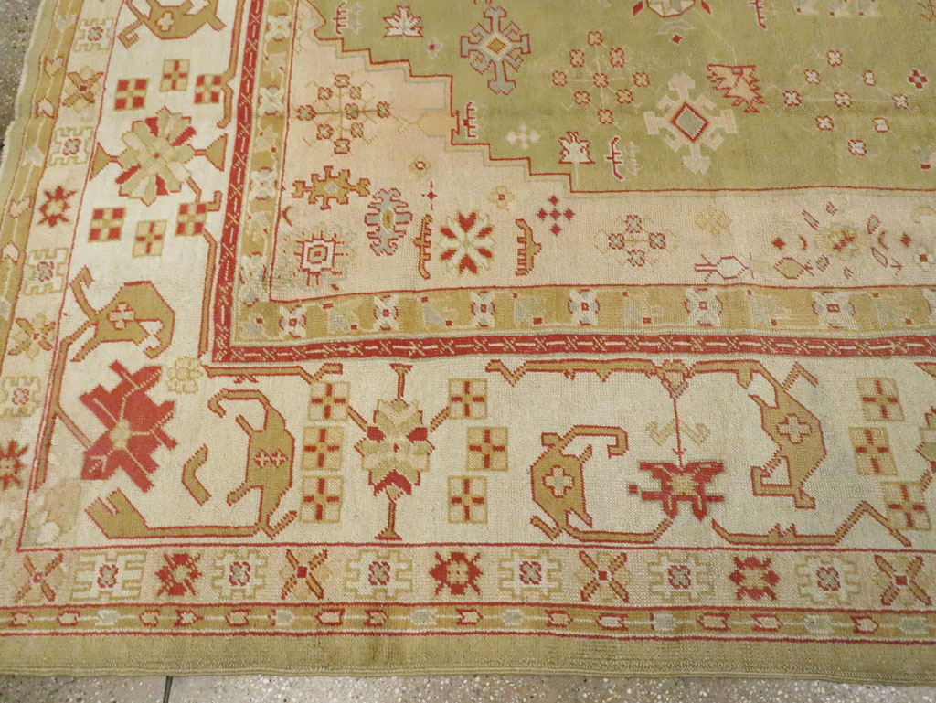 Antique Turkish Oushak Carpet, No.11485 - Staging