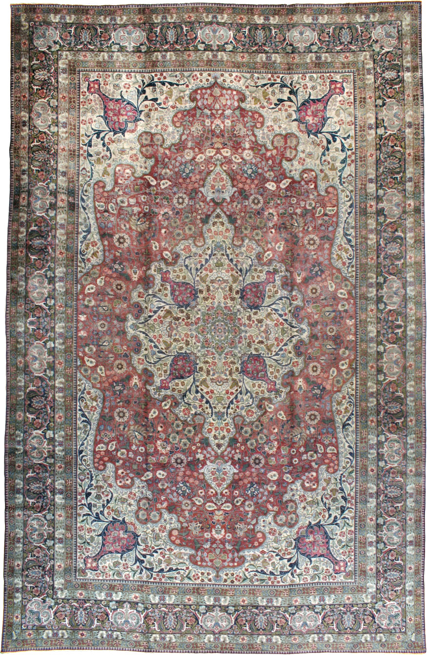 Antique Persian Tabriz Carpet, No.11514 - Staging