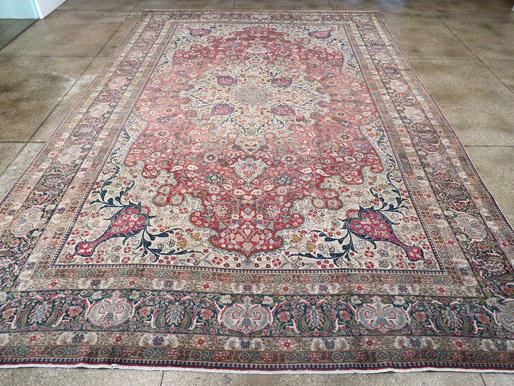 Antique Persian Tabriz Carpet, No.11514 - Staging
