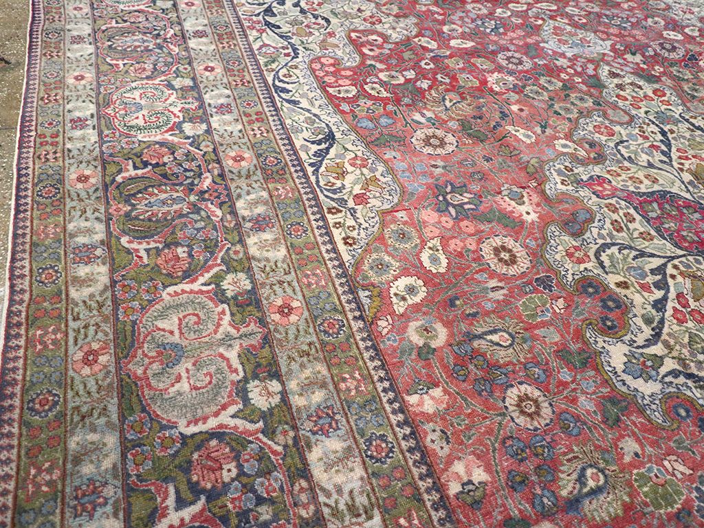 Antique Persian Tabriz Carpet, No.11514 - Staging