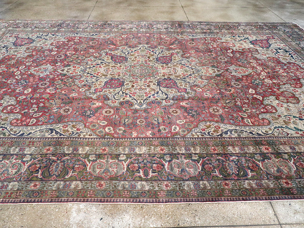 Antique Persian Tabriz Carpet, No.11514 - Staging