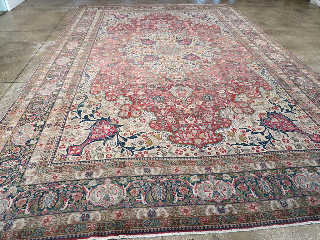 Antique Persian Tabriz Carpet, No.11514 - Staging