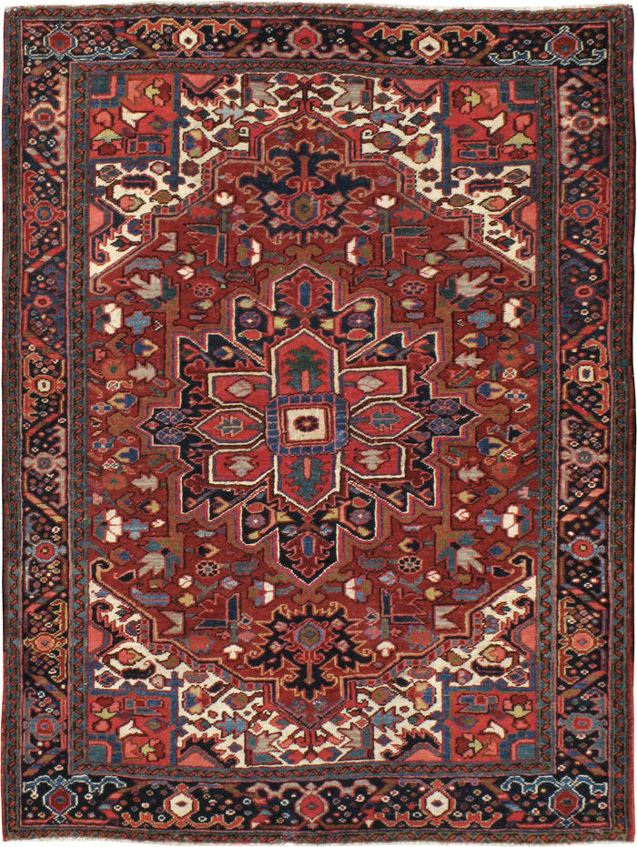 Vintage Persian Heriz Carpet, No.11529 - Staging