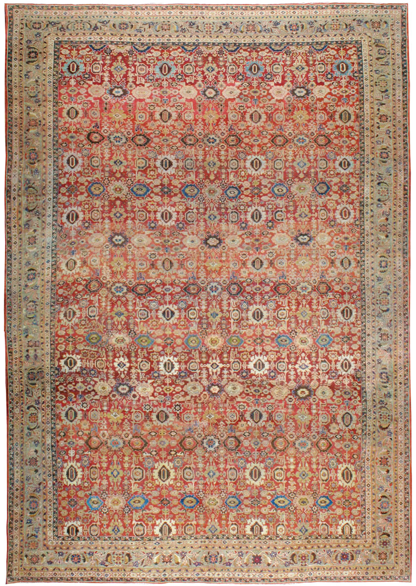 Antique Persian Mahal Carpet, No.11541 - Staging