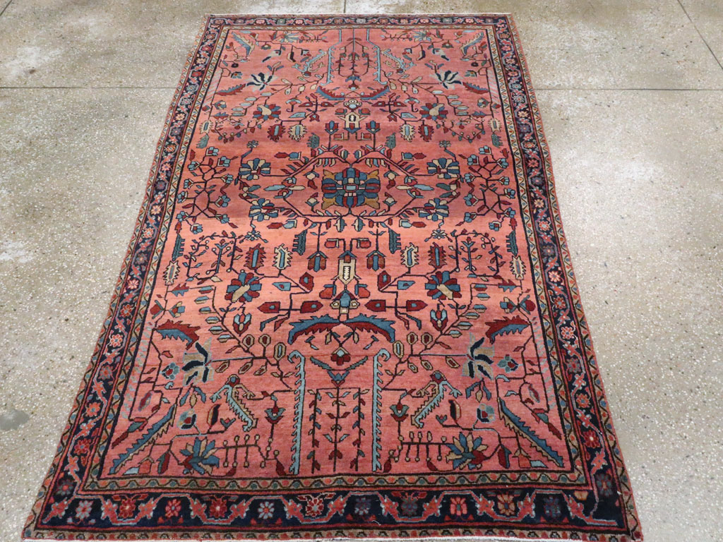 Antique Persian Sarouk Mohajeran Rug, No.11546 - Staging