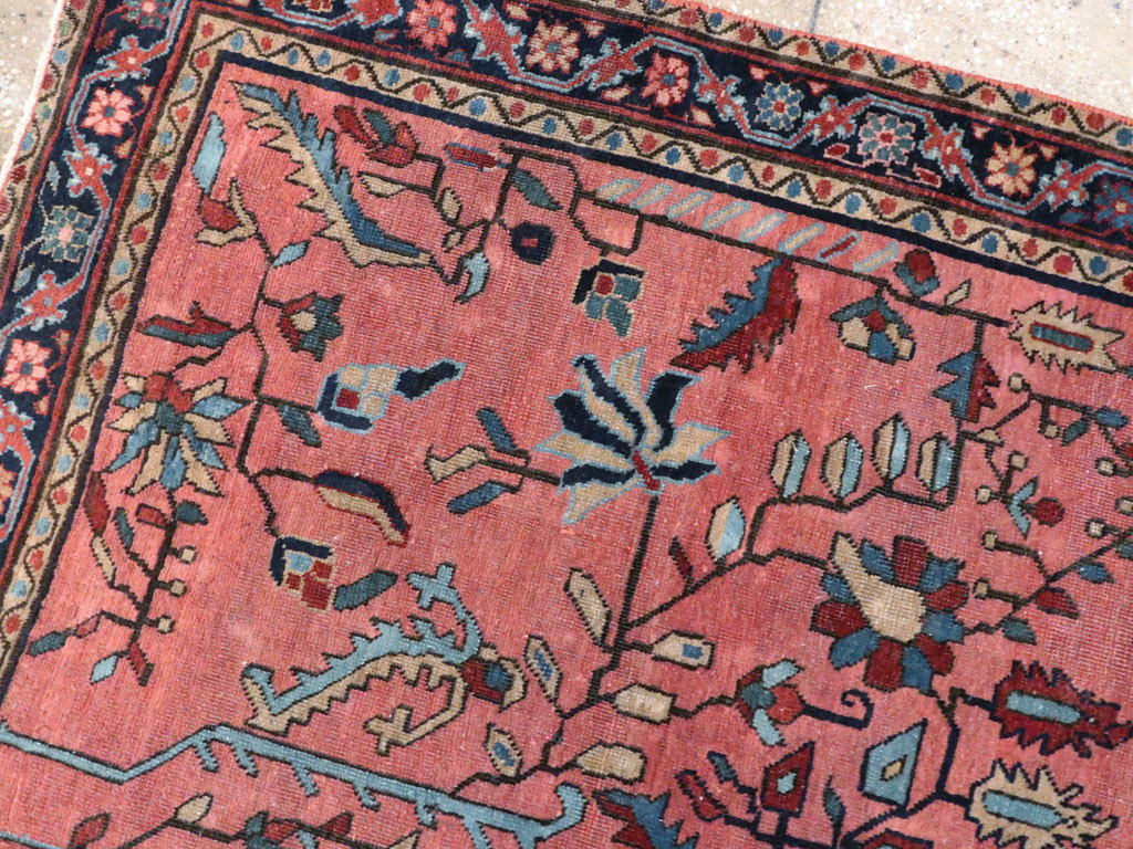 Antique Persian Sarouk Mohajeran Rug, No.11546 - Staging