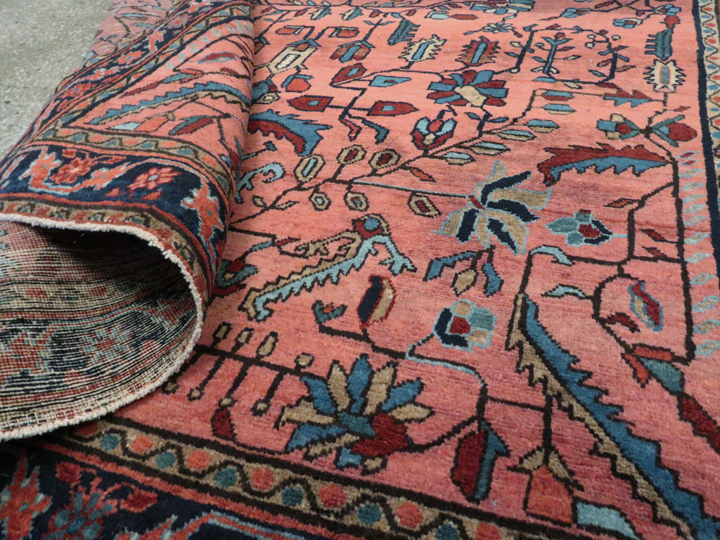 Antique Persian Sarouk Mohajeran Rug, No.11546 - Staging