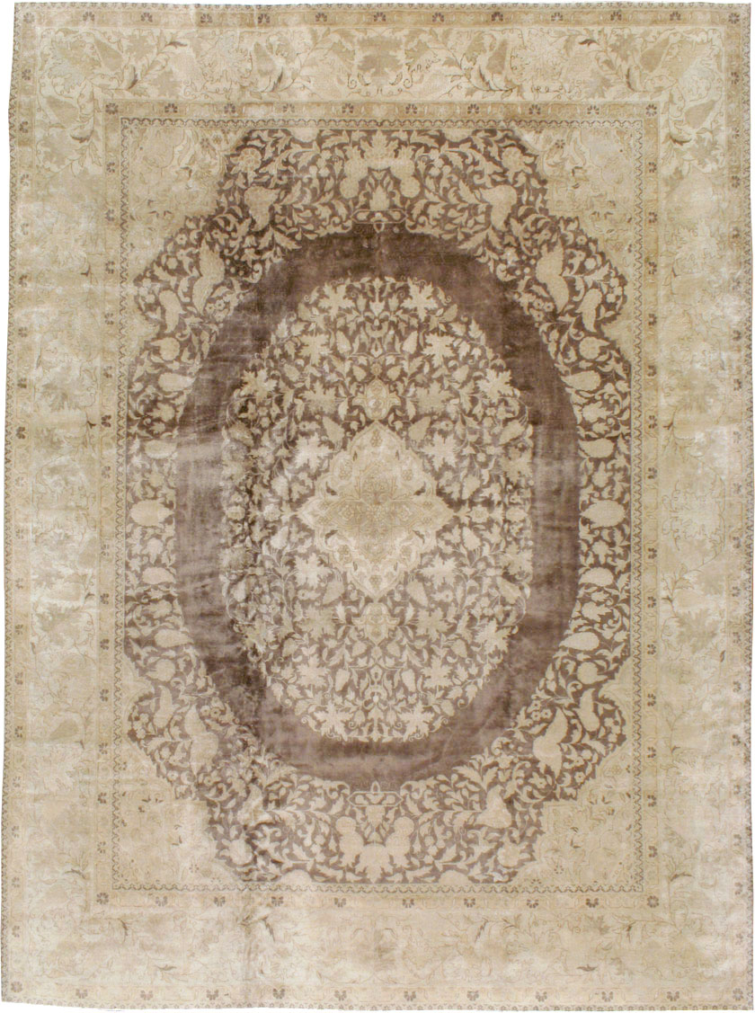 Vintage Persian Tabriz Carpet, No.11675 - Staging