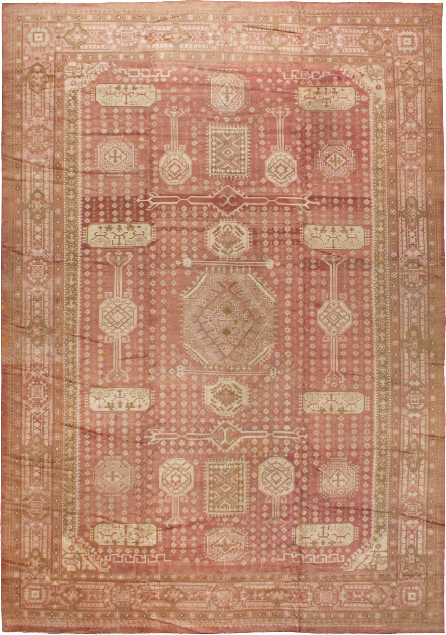 Vintage Turkish Oushak Carpet, No.11745 - Staging