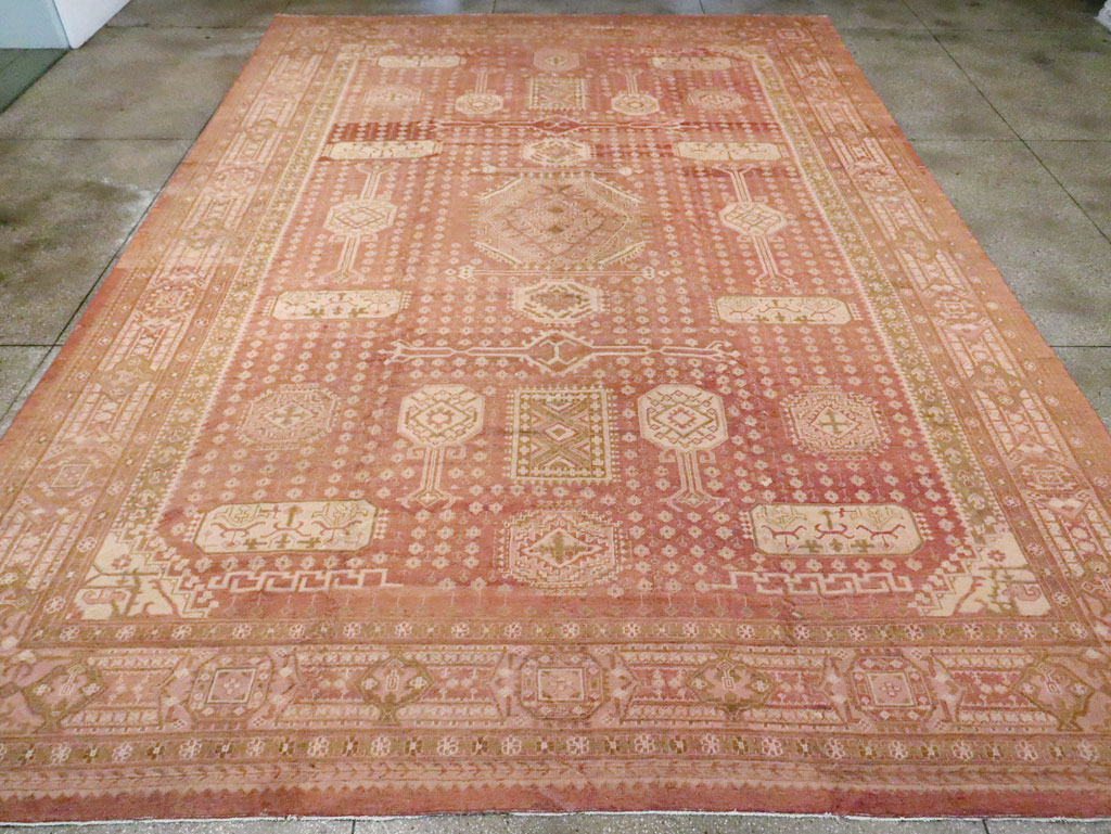 Vintage Turkish Oushak Carpet, No.11745 - Staging