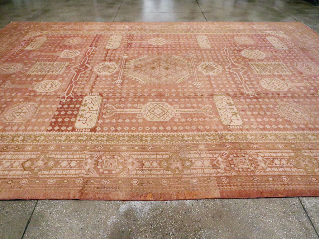 Vintage Turkish Oushak Carpet, No.11745 - Staging