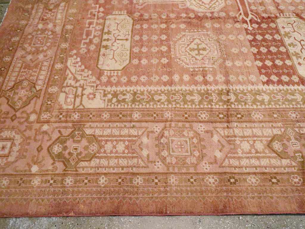 Vintage Turkish Oushak Carpet, No.11745 - Staging