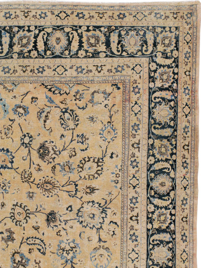 Vintage Persian Mashad Carpet, No.11800 - Staging