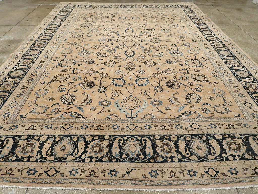 Vintage Persian Mashad Carpet, No.11800 - Staging