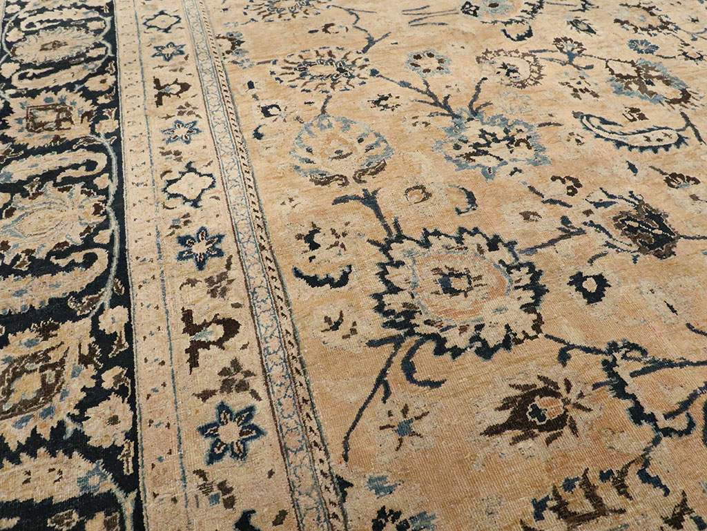 Vintage Persian Mashad Carpet, No.11800 - Staging