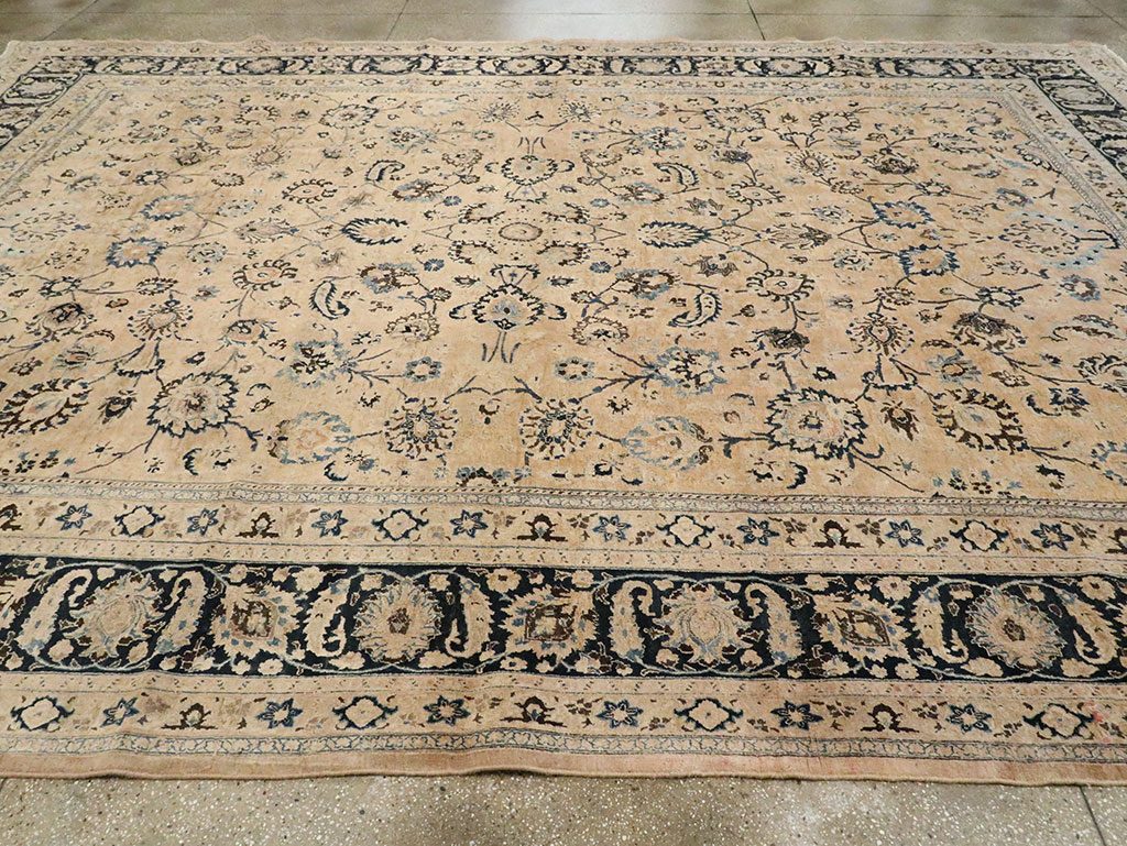 Vintage Persian Mashad Carpet, No.11800 - Staging