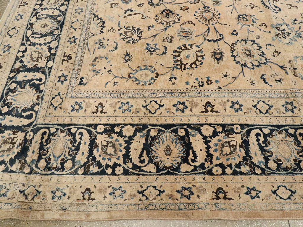 Vintage Persian Mashad Carpet, No.11800 - Staging