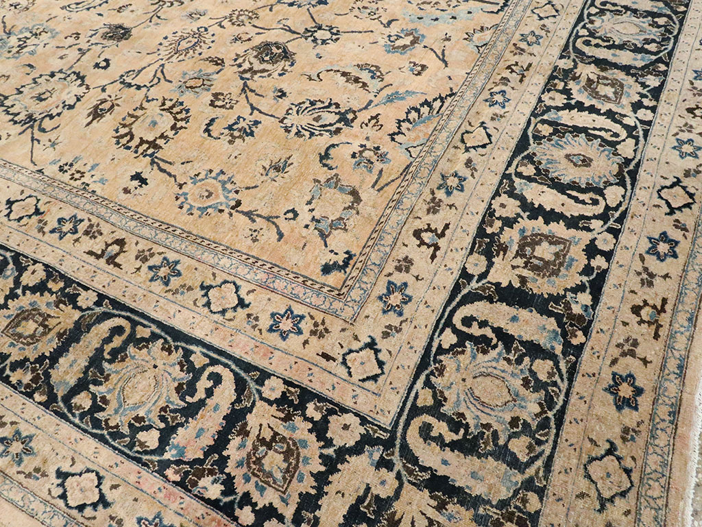 Vintage Persian Mashad Carpet, No.11800 - Staging