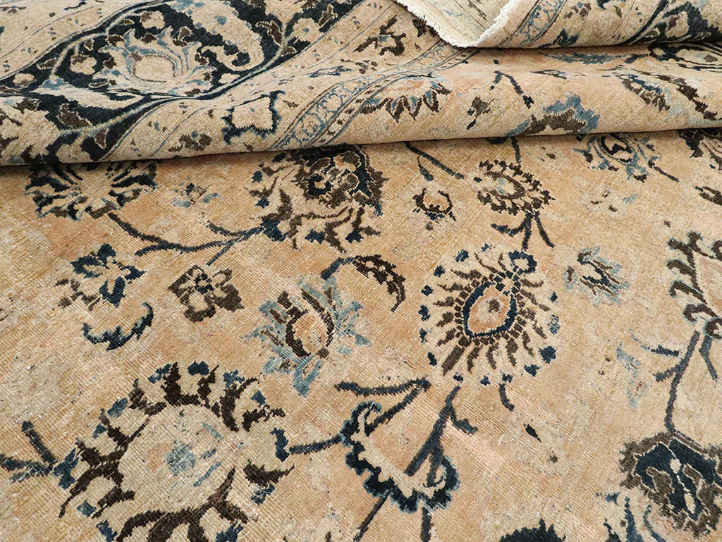 Vintage Persian Mashad Carpet, No.11800 - Staging