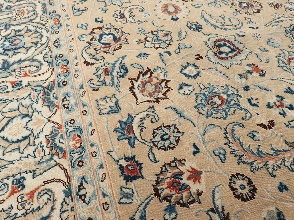 Vintage Persian Mashad Carpet, No.11804 - Staging