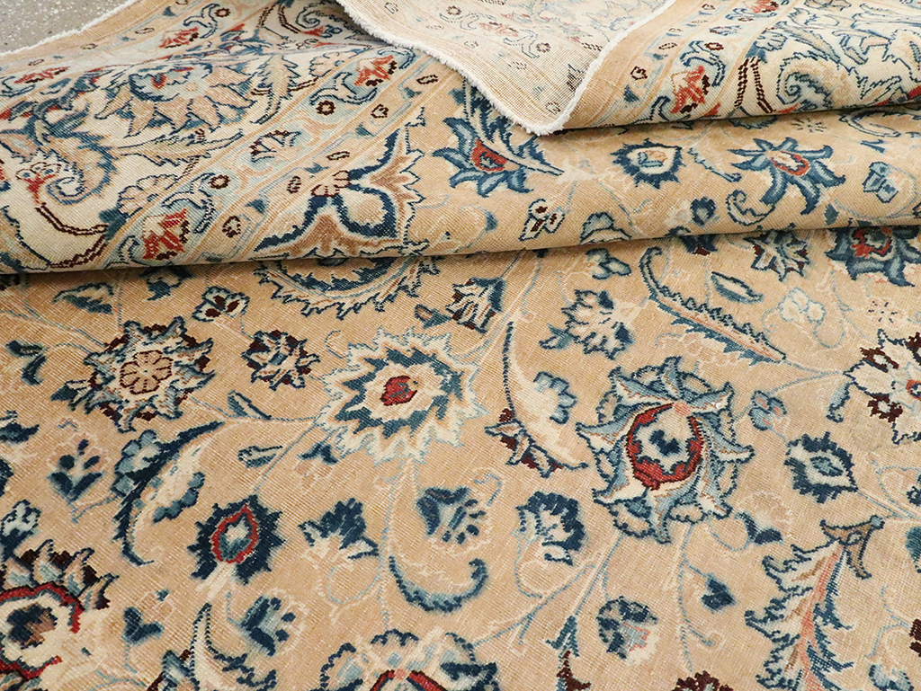 Vintage Persian Mashad Carpet, No.11804 - Staging