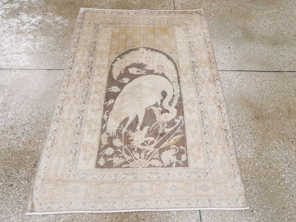 Antique Persian Tabriz Pictorial Rug, No.11823 - Staging