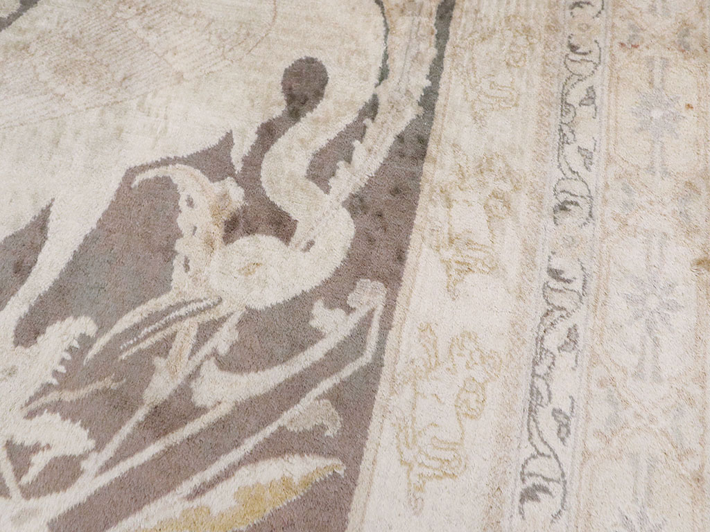 Antique Persian Tabriz Pictorial Rug, No.11823 - Staging