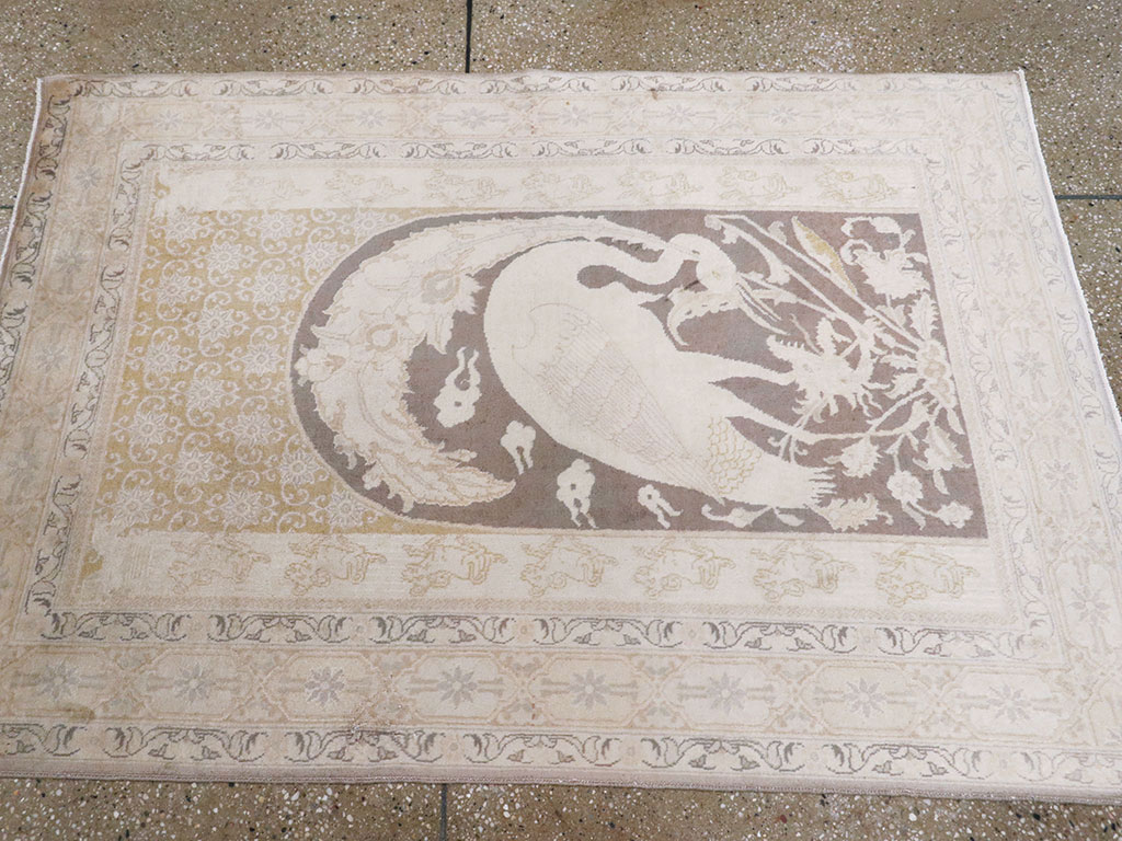 Antique Persian Tabriz Pictorial Rug, No.11823 - Staging