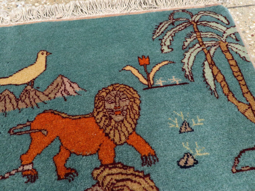 Antique Persian Tabriz Pictorial Rug, No.11827 - Staging