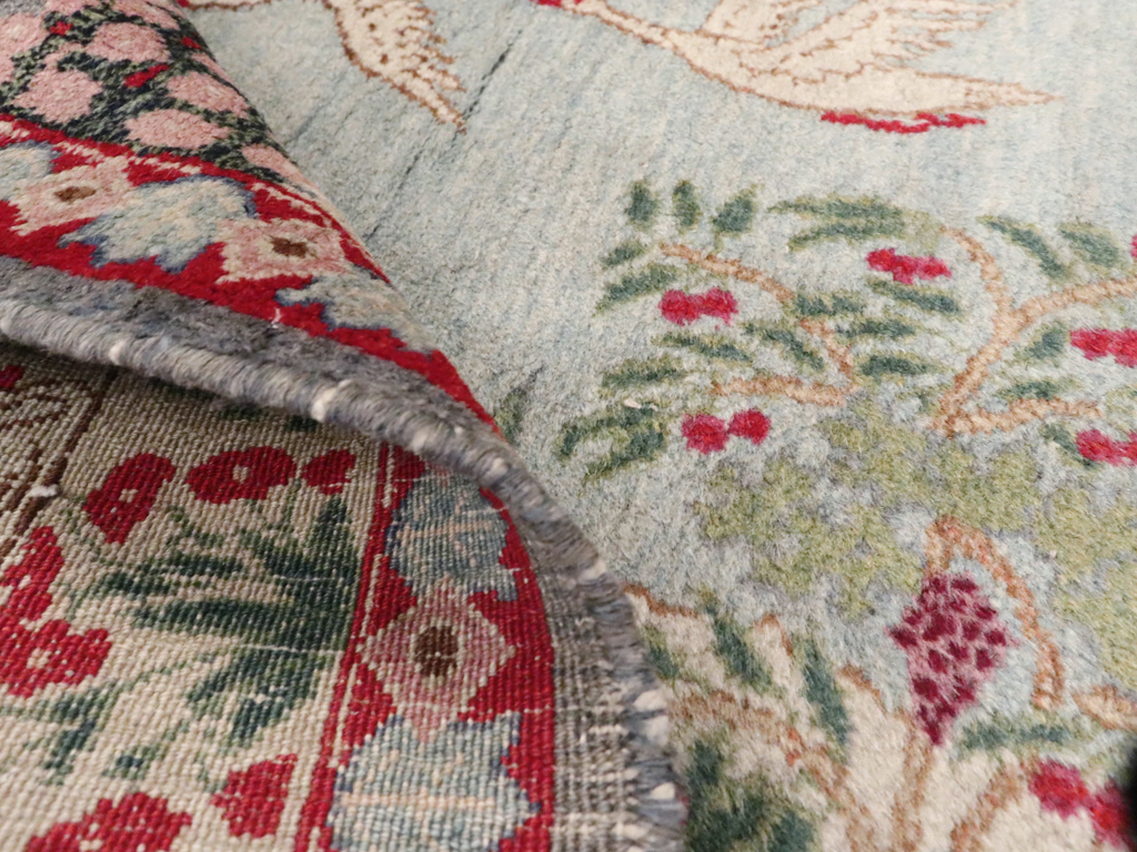 Vintage Persian Tabriz Pictorial Rug, No.11830 - Staging