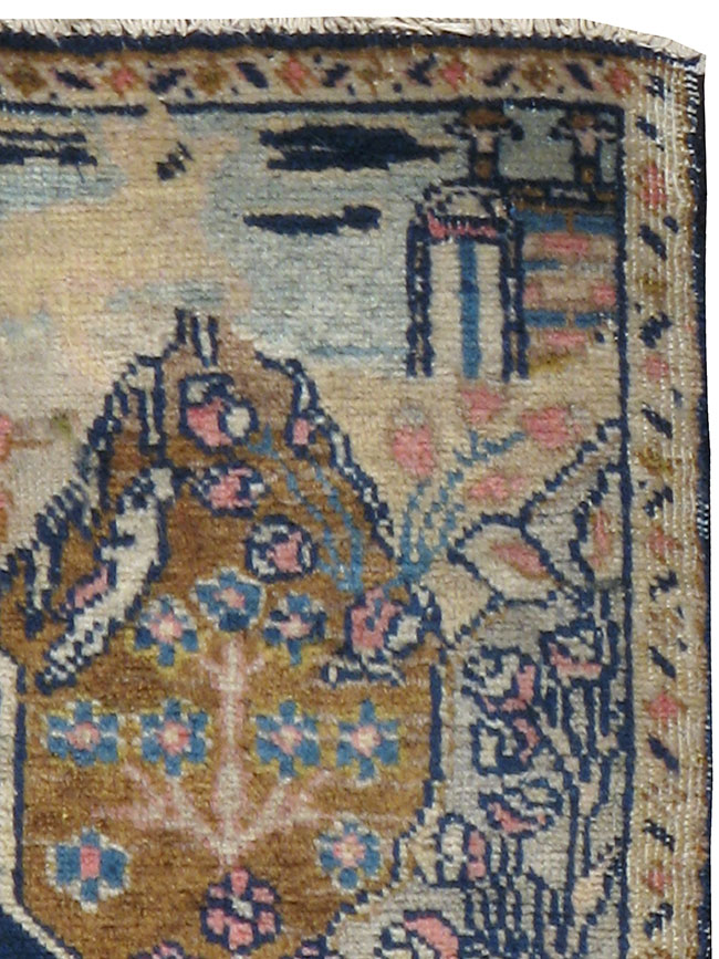 Vintage Persian Tabriz Pictorial Rug (Pair: 1 of 2), No.11831 - Staging