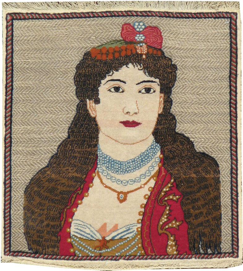 Vintage Persian Tabriz Pictorial Rug, No.11838 - Staging