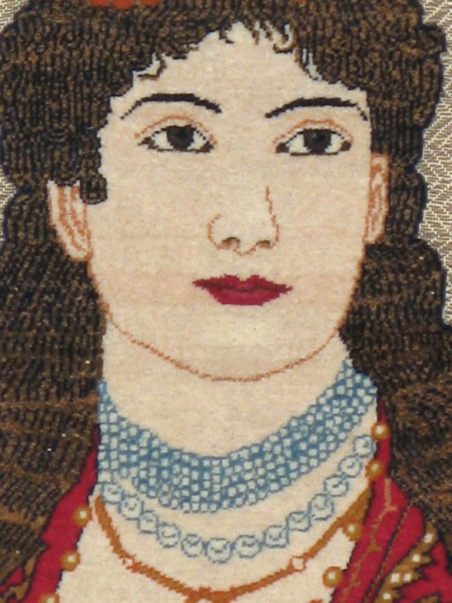 Vintage Persian Tabriz Pictorial Rug, No.11838 - Staging