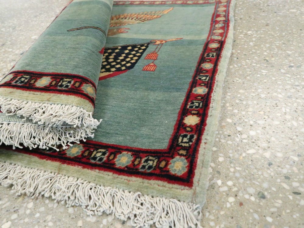 Antique Persian Tabriz Flag Pictorial Rug (Pair: 1 of 2), No.11839 - Staging