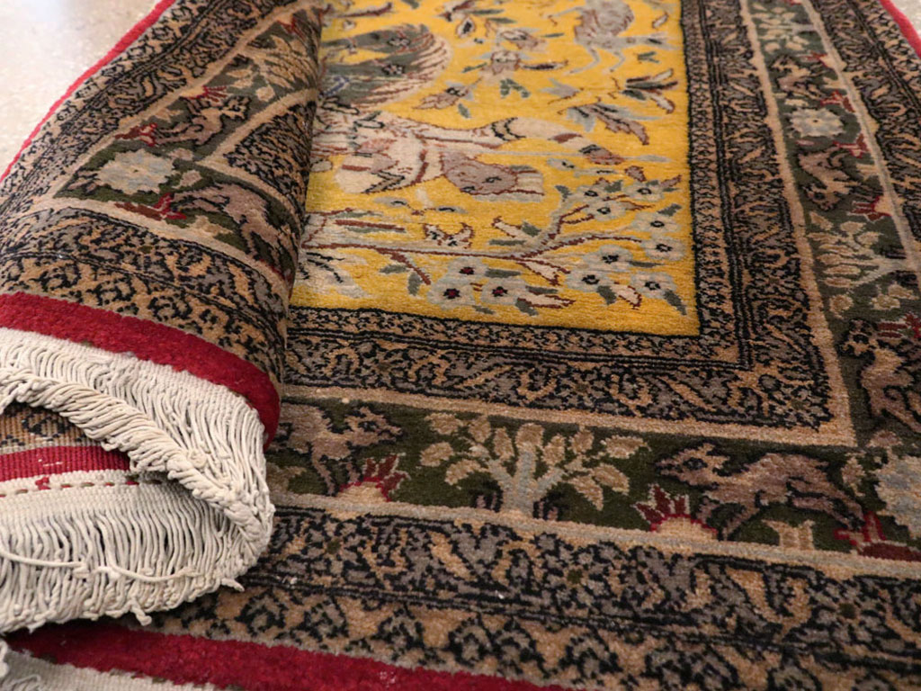 Antique Persian Tabriz Pictorial Rug, No.11841 - Staging