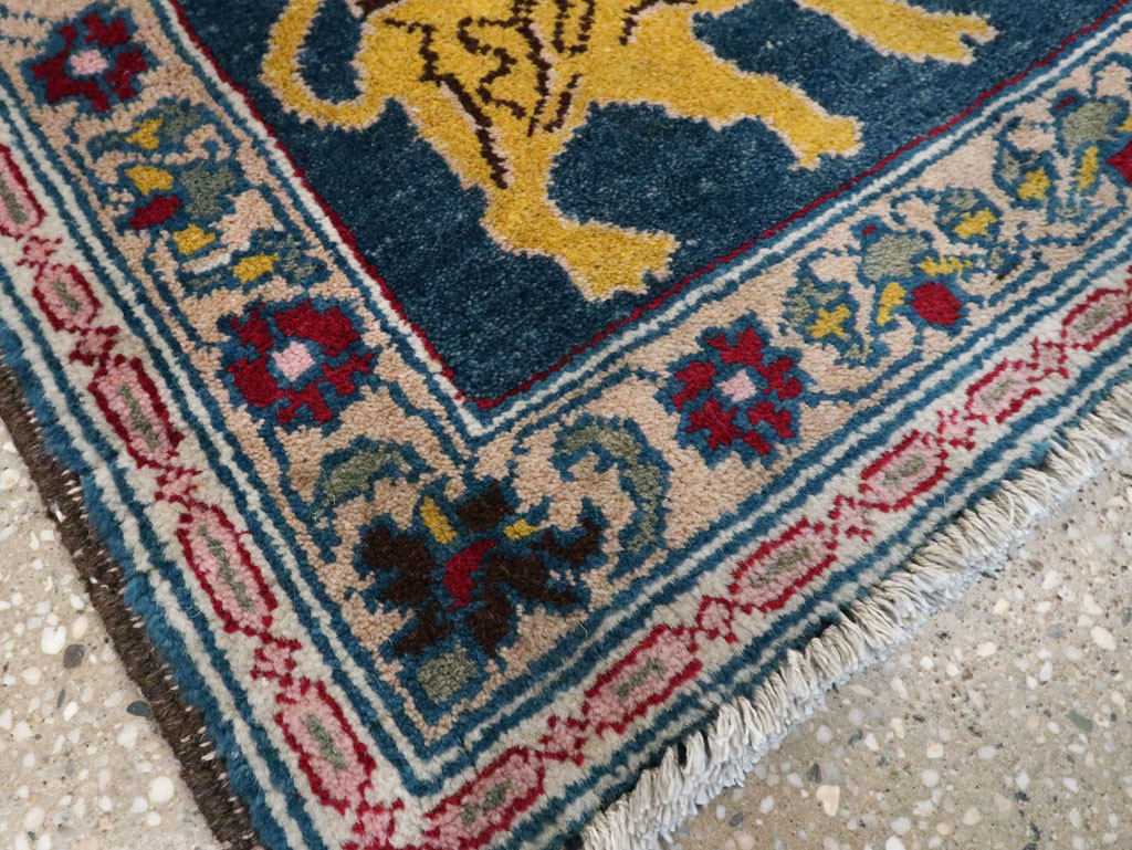 Vintage Persian Hamadan Pictorial Rug, No.11843 - Staging