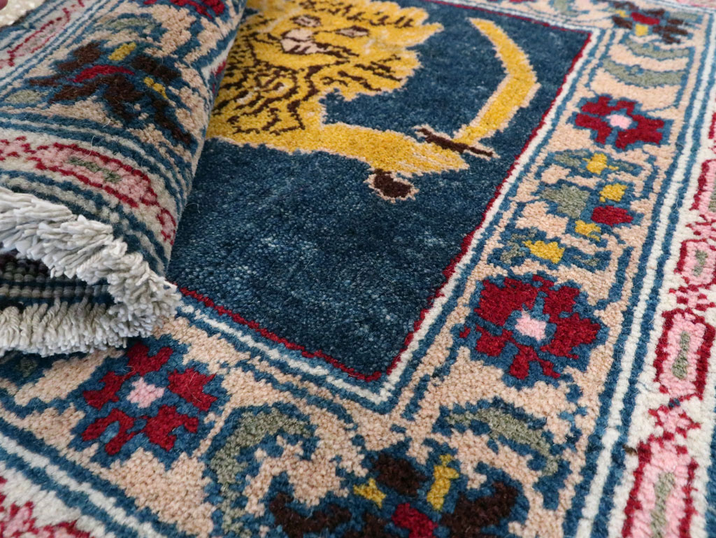 Vintage Persian Hamadan Pictorial Rug, No.11843 - Staging